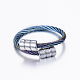 Trendy conjuntos de anillos y brazaletes de torque de 304 acero inoxidable SJEW-H073-02-5