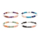 Bracelet extensible à perles rondes en pierres précieuses naturelles et synthétiques pour femme BJEW-JB08336-1