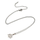 201 Stainless Steel Heart with Sailor's Knot Pendant Necklace with Cable Chains NJEW-Q317-15P-1