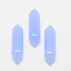 Faceted Bullet Imitation Jade Glass Point Beads for Wire Wrapped Pendants Making GLAA-K001-35mm-03-1