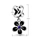 TINYSAND Rhodium Plated 925 Sterling Silver Flower European Dangle Charms TS-P-022-2