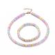 Heishi Perlen Stretch Armbänder & Halsketten Sets SJEW-JS01103-03-1