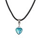 Heart with Fish Scale Shape 304 Stainless Steel with Resin Pendant Necklaces NJEW-JN04571-03-1