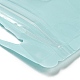 長方形のプラスチック陰陽ジップロックバッグ  再封可能な包装袋  セルフシールバッグ  淡いターコイズ  10x7x0.02cm  片側の厚さ：2.5ミル（0.065mm） ABAG-A007-02B-05-3