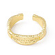 Brass Twist Rope Open Cuff Ring for Women RJEW-P079-02G-2