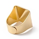 スクエアエナメル、ナザールボンジュウワイドバンド指輪  本物の 18K ゴールドメッキ真鍮調節可能なリング、女性、男性用  ファイヤーブリック  18.5mm  内径：17mm RJEW-A014-02G-05-4