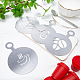 GORGECRAFT 4 Styles Coffee Latte Decorating Stencils Stainless Steel Chocolate Heart Leaf Metal Cookie Cocktail Stencils Barista Cappuccino Tools Foam Art Templates for Cup Cake Birthday Cake AJEW-WH0038-40P-4