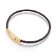 Braided Leather Cord Bracelet Making MAK-L018-02B-01-1
