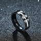 Regalos del día de san valentín anillos de pareja de circonita cúbica de acero de titanio para hombres RJEW-BB16425-9-5