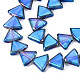 電気メッキガラスビーズセット  三角形  ミックスカラー  12x16x5mm  穴：1mm  約50個/連  24.02インチ（61cm） EGLA-N008-002-3