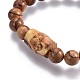Bracelets extensibles de perles de bois pour hommes BJEW-JB04121-02-2