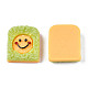 不透明なエポキシ樹脂カボション  模造食品  笑顔のパン  黄緑  21x18x7mm X-CRES-S358-45-3
