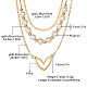 Ожерелья из сплава в форме сердца и пластиковой искусственной жемчужины в один слой для женщин FS-WGA62EB-01-2
