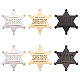 6 個 3 色アイアンスターワード保安官ブローチピンコスチュームアクセサリー用  ミックスカラー  64x59x7mm  2個/カラー JEWB-FG0001-15-1