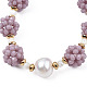 Bracelet coulissant tressé en perles naturelles et verre BJEW-N018-01A-3