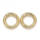 Brass Twister Clasps, Long-Lasting Plated, Ring, Real 18K Gold Plated, 14x2.5mm, Inner Diameter: 9mm