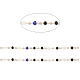 Faceted Rondelle Glass & Round 304 Stainless Steel Beaded Chains CHS-G026-01KCG-02-2