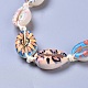 Adjustable Printed Cowrie Shell Beaded Necklaces NJEW-JN02401-2