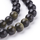 Chapelets de perles en obsidienne dorée naturelle X-G-C076-8mm-5-3