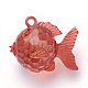 透明なアクリルパーツ  魚  ミックスカラー  33x39.5x26mm  穴：3mm X-TACR-T002-13-2