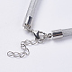 プラスチックネックレス  真鍮パーツ  銀  19インチ（48.5cm）  5mm NJEW-F199-B02-3