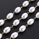 304 chaînes en acier inoxydable et en plastique ABS imitation perles CHS-S008-015G-1