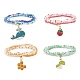 4pcs 4 perles de verre de style ensemble de bracelets multi-brins à 4 couches BJEW-JB09034-1