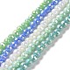 Chapelets de perles en verre opaque de couleur unie GLAA-E036-10-M-1