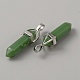 Натуральные зеленые авантюриновые двойные заостренные подвески G-WH0016-37D-2
