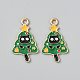 Подвески из эмали с рождественской тематикой кошки ENAM-CJC0013-16E-1