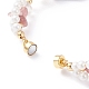 Bracelet perlé de perles de quartz et de coquillages à la fraise naturelle BJEW-TA00029-03-5