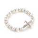 Bracelets extensibles avec perles en verre électrolytique BJEW-JB04830-01-1