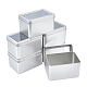 SUPERFINDINGS 6pcs Rectangular Metal Empty Hinged Tins Tinplate Storage Box With Clear Window for Home Organizer CON-FH0001-04-1