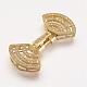 Brass Micro Pave Cubic Zirconia Fold Over Clasps ZIRC-F047-17G-1