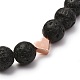 Natural Lava Rock Stretch Bracelets Sets BJEW-JB06700-5