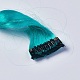 ファッション女性のヘアアクセサリー  鉄のスナップヘアクリップ  化学繊維カラフルなかつらを使って  ミディアムターコイズ  50x3.25cm PHAR-TAC0001-019-3