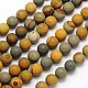 Frosted Round Natural Picture Jasper Beads Strands G-N0166-69-4mm-1