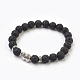 Natural Lava Rock Beads Stretch Bracelets BJEW-JB03850-06-1