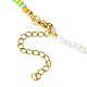 Glassamen- und 304 Edelstahl-Stern- und Mondmuschel-Perlenkette für Frauen NJEW-TA00114-5
