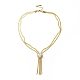 Collier lariat pendentif perle acrylique NJEW-P271-03G-A-2