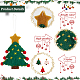 Craspire 6 個 3 色フェルトクリスマスミトン手の装飾クリスマスツリーとスターフェルト生地ペンダント装飾クリスマスハンギングオーナメントフェルト工芸品パーティーアクセサリー HJEW-CP0001-10-4