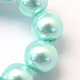 Cottura dipinto di perle di vetro perlato fili di perline rotondo X-HY-Q330-8mm-45-3