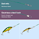 鋼の釣り糸のリーダー  スイベルとスナップ付きの釣り糸ワイヤーリーダー  グリーン  185~342mm  100個/セット FIND-FH0001-02B-3