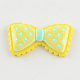 Scrapbook Embellishments Flatback Cute Bowknot Bows with Flower Pattern Plastic Resin Cabochons CRES-Q148-01-1