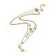 Collar dorado de doble capa con cadenas tipo cable de acero inoxidable 304 NJEW-Z027-01B-1