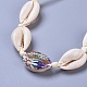 Verstellbare geflochtene Perlenarmbänder aus Kaurimuschel BJEW-JB04272-3
