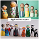 SUPERFINDINGS 18Pcs 9 Style Unfinished Wooden Peg Dolls Display Decorations WOOD-FH0002-08-6