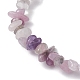 Braccialetti elasticizzati con perline di giada lilla naturale da donna BJEW-JB10046-08-3