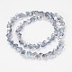 Plaqué demi-arc diamant verre de forme chapelets de perles EGLA-J100-HR03-2