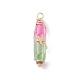 2Pcs 2 Style Two Tone Glass Double Terminated Point Beads Pendants Set PALLOY-JF02538-03-3